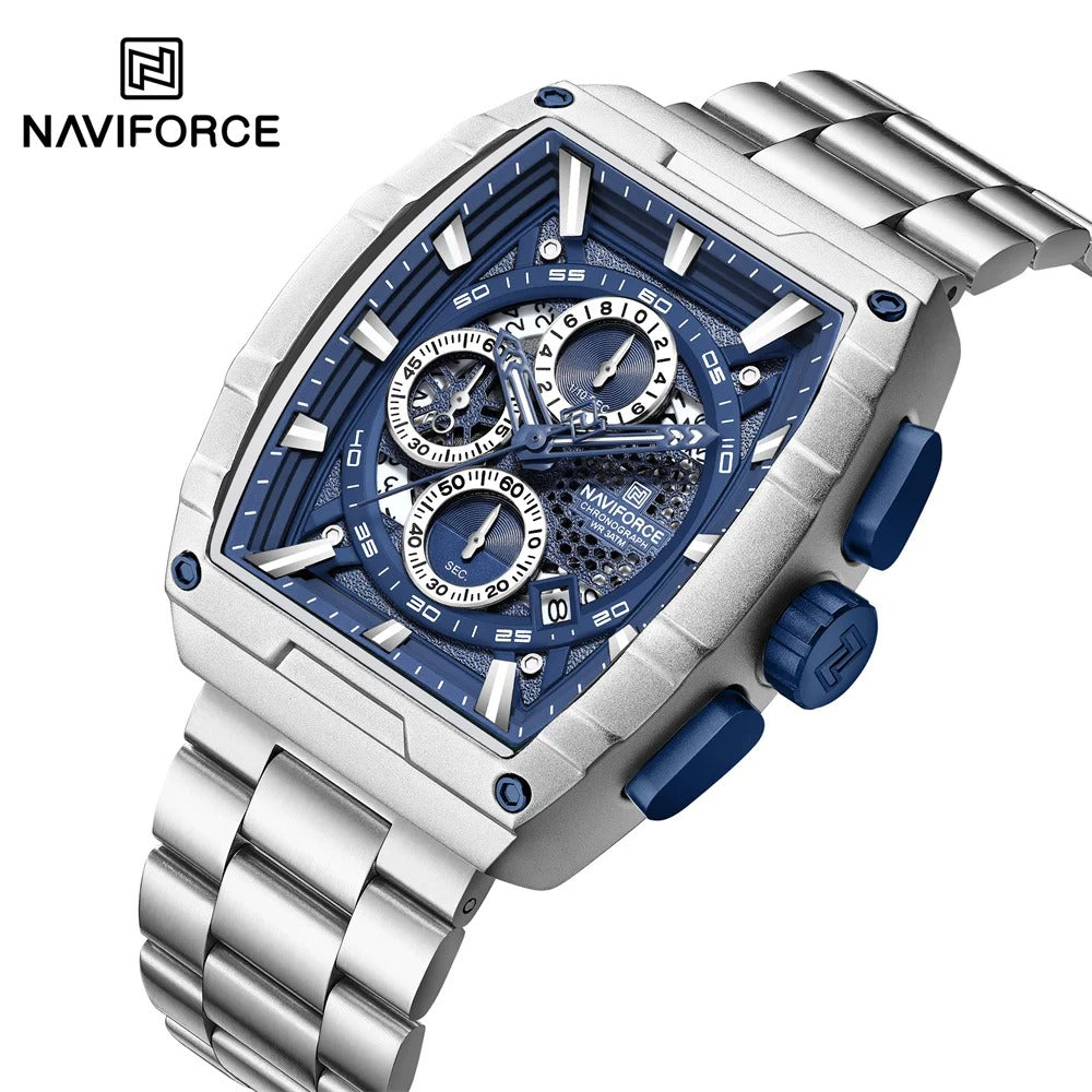 NAVIFORCE 8066 - Relógio Masculino Cronógrafo em Aço