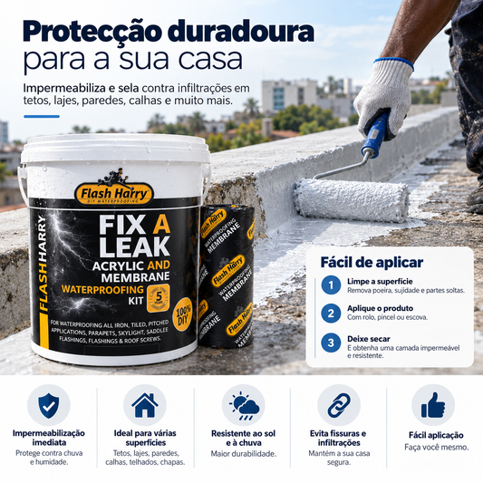 DIGA ADEUS ÀS INFILTRAÇÕES!  FIX A LEAK – Impermeabilizante Acrílico