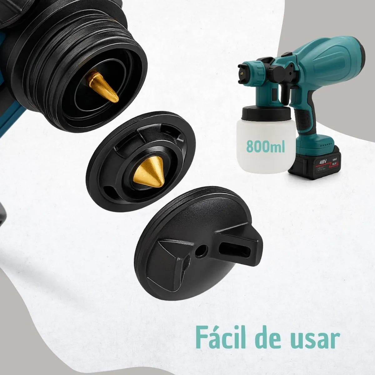 Pulverizador de Tinta Professional elétrico Portátil com 2 Baterias 48V