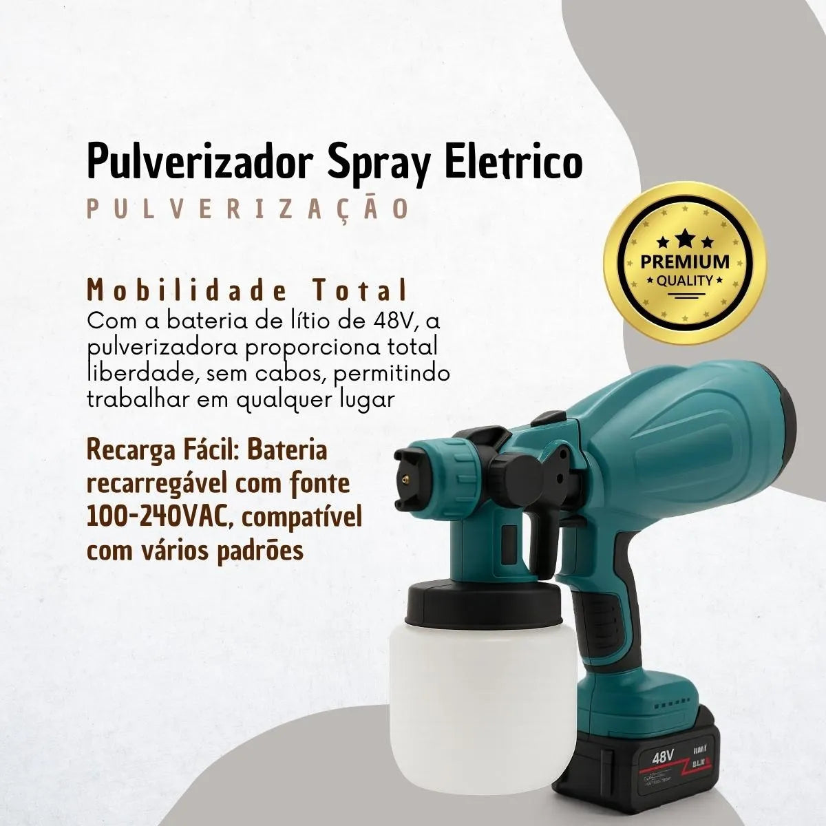 Pulverizador de Tinta Professional elétrico Portátil com 2 Baterias 48V